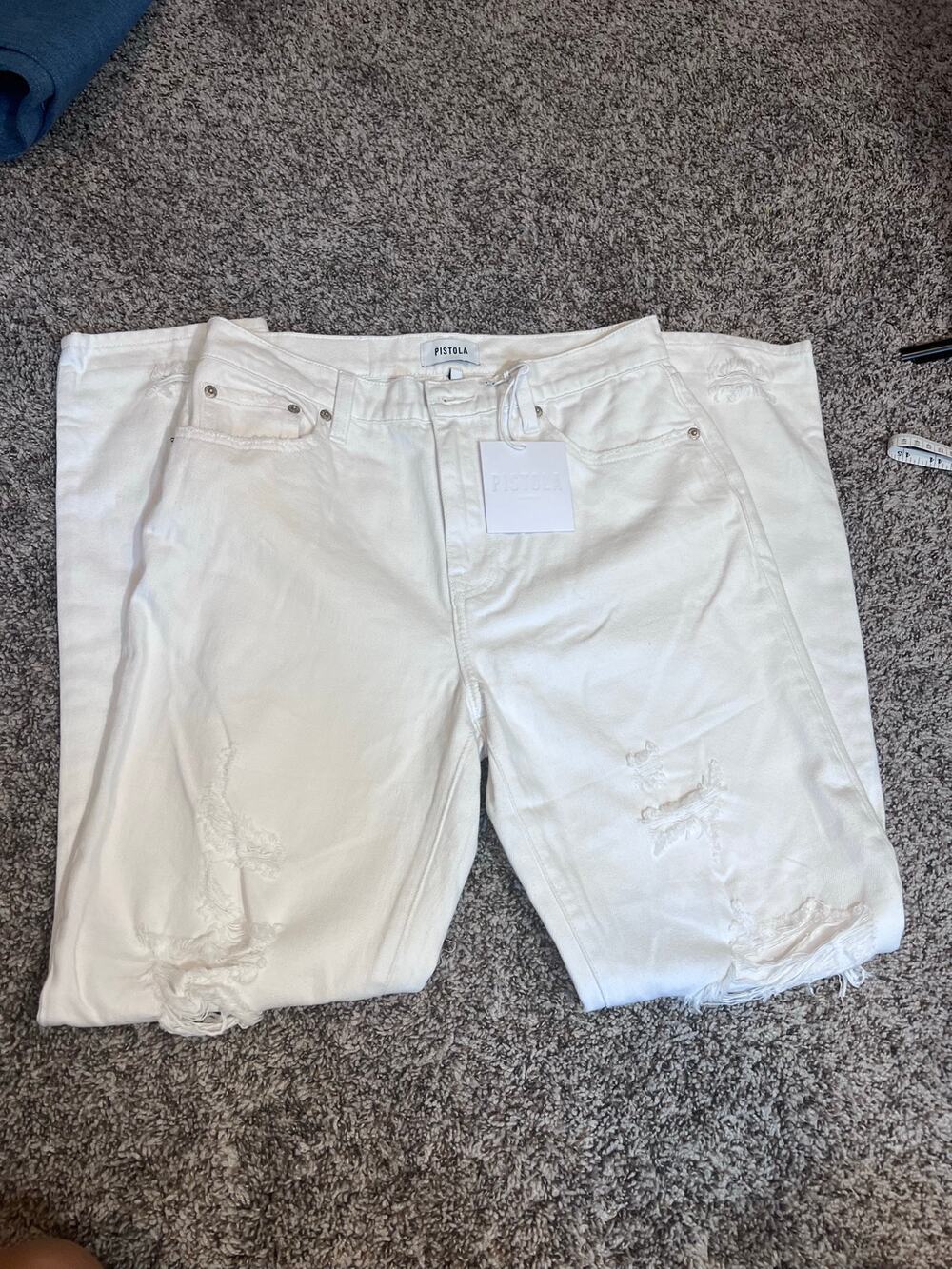 Pistola nwt distressed white jeans